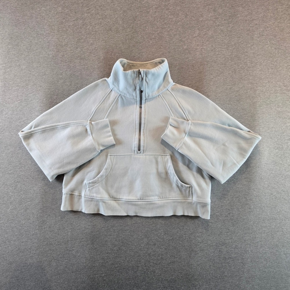 Lululemon Sweatshirt Womens M/L Blue Scuba Oversized Funnel-Neck Half-Zip